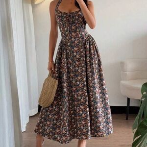 Floral Halter Maxi Dress